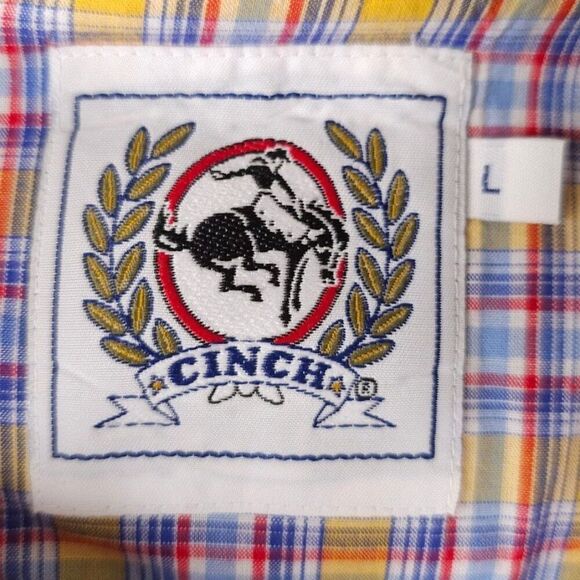 Vintage Cinch Western Shirt Mens Size Large Red Y2K OVERSIZED Relaxed Fit - Picture 5 of 6